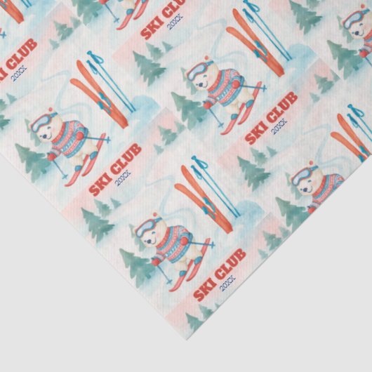 Ski Club Après Bébé  Polar Bear  Tissuepapier (Detail)
