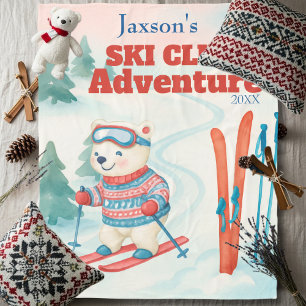Ski Club Avontuur Naam Ijsbeer Fleece Deken