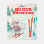 Ski Club Avontuur Naam Poolvos Fleece Deken (Voorkant)