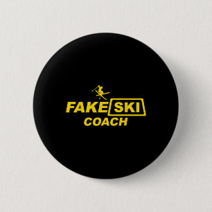 Ski Coach Nep Ski Instructeur Grappig Apres-ski Ronde Button 5,7 Cm