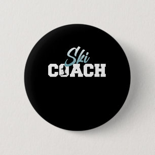 Ski Coach Skiing Skier Snowboard Winter Sports Ronde Button 5,7 Cm