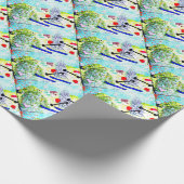 Ski Collage Kerstmis Cadeaupapier (Hoek)