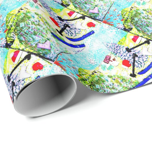 Ski Collage Kerstmis Cadeaupapier (Rol Hoek)