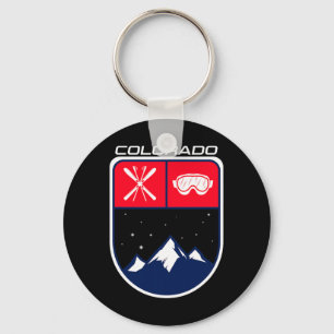 Ski Colorado Mountain Skiing Trail Skier Goggle Po Sleutelhanger
