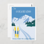  Ski Colorado Mountains Travel Briefkaart (Voorkant / Achterkant)