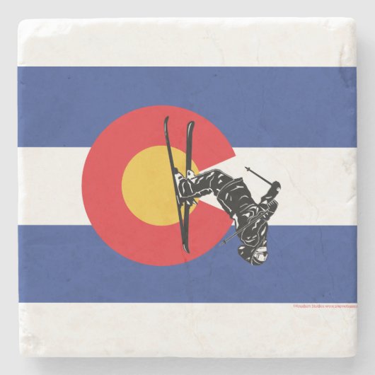 Ski Colorado Stenen Onderzetter (Voorkant)