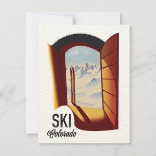 Ski Colorado vintage stijl reisposter