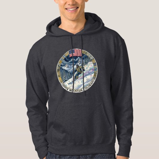Ski Copper Mountain, Colorado, Man Skier Hoodie (Voorkant)