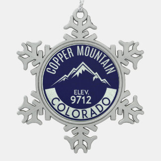 Ski Copper Mountain Colorado Skiing Tin Sneeuwvlok Ornament