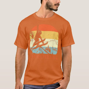 Ski Courchevel, Frankrijk Retro Snow Skiing V T-shirt
