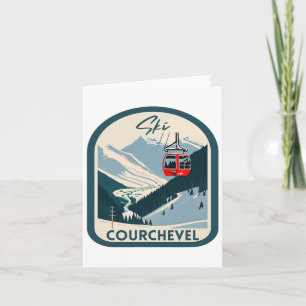 Ski Courchevel Retro  stijl Courchevel Skii Kaart