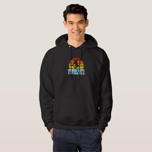 Ski Crested Butte 70s 80s Throwback Crested Butte Hoodie (Voorkant volledig)