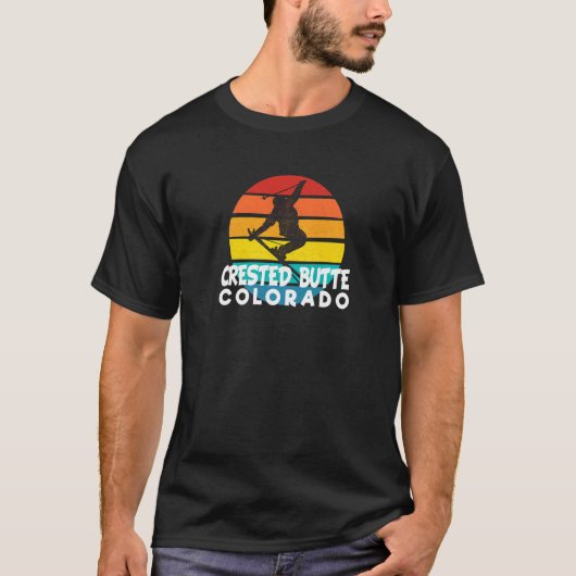 Ski Crested Butte 70s 80s Throwback Crested Butte T-shirt (Voorkant)