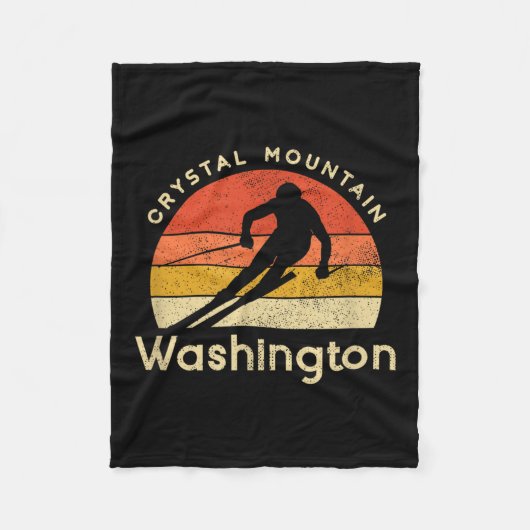 Ski Crystal Mountain in Washington Fleece Deken (Voorkant)