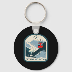 Ski Crystal Mountain Retro Vintage Crystal Mountai Sleutelhanger