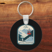 Ski Crystal Mountain Retro Vintage Crystal Mountai Sleutelhanger (Voorkant)