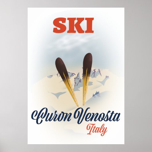 Ski Curon Venosta Italië ski poster (Voorkant)