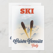 Ski Curon Venosta Italië ski-poster (Voorkant / Achterkant)