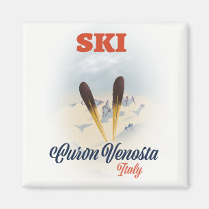 Ski Curon Venosta Italië ski poster Magneet