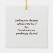 Ski Custom Modern Funky Santa Schattige Christmas Keramisch Ornament (Achterkant)