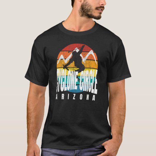 Ski Cyclone Circle Rad Ski Jumper Retro Sunset Cyc T-shirt (Voorkant)