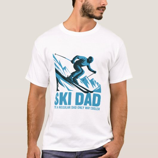Ski Dad Cool Mountain Design T-shirt (Voorkant)