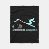 Ski Dad Funny Cute Winter Skiing Gift Fleece Deken (Voorkant)