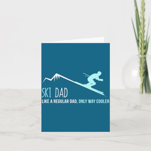 Ski Dad Funny Cute Winter Skiing Gift  Kaart (Voorkant)