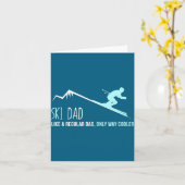 Ski Dad Funny Cute Winter Skiing Gift  Kaart (Gele Bloem)
