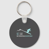 Ski Dad Funny Cute Winter Skiing Gift  Sleutelhanger (Voorkant)