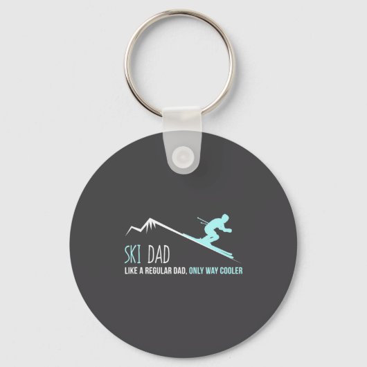 Ski Dad Funny Cute Winter Skiing Gift  Sleutelhanger (Voorkant)