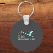 Ski Dad Funny Cute Winter Skiing Gift  Sleutelhanger (Voorkant)