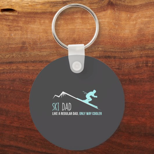 Ski Dad Funny Cute Winter Skiing Gift  Sleutelhanger (Voorkant)