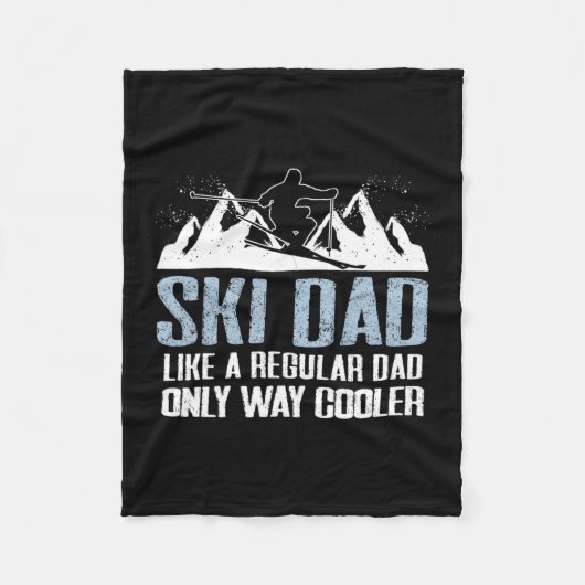 Ski Dad Funny Skier Adventure Skiën Lover Quote W Fleece Deken (Voorkant)