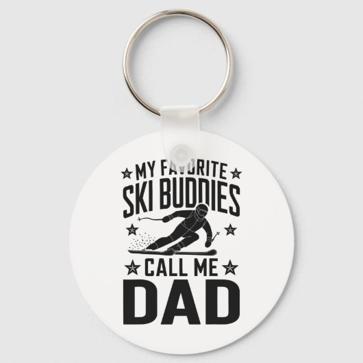 Ski Dad Humor Design Skiën Funny Skier Sleutelhanger (Voorkant)