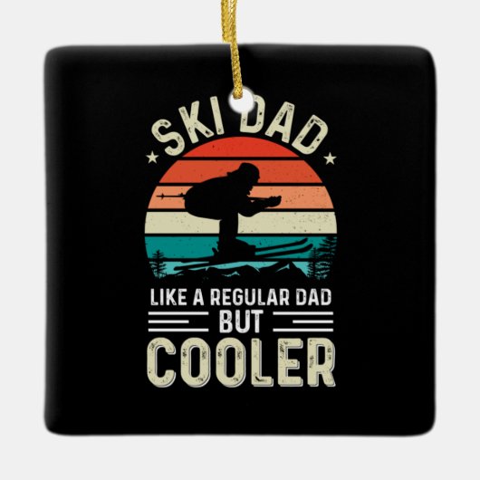 Ski Dad Keramisch Ornament (Voorkant)