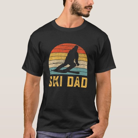 Ski Dad Retro Funny Winter Skiing Skier T-shirt (Voorkant)