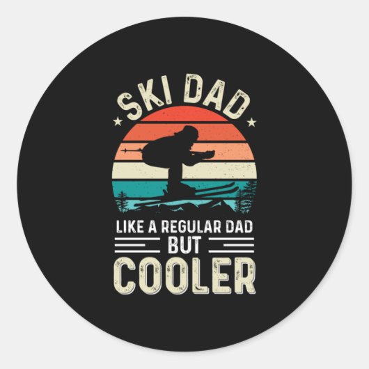 Ski Dad Ronde Sticker (Voorkant)