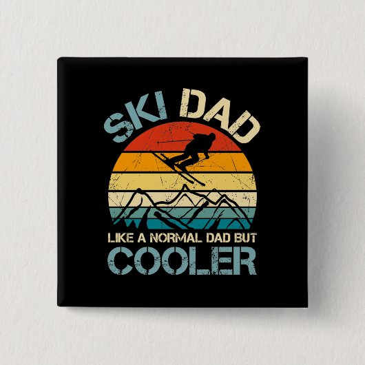 Ski Dad | Vaderdag Cadeau | HOBBIES Vierkante Button 5,1 Cm (Voorkant)