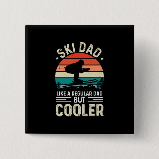 Ski Dad Vierkante Button 5,1 Cm (Voorkant)
