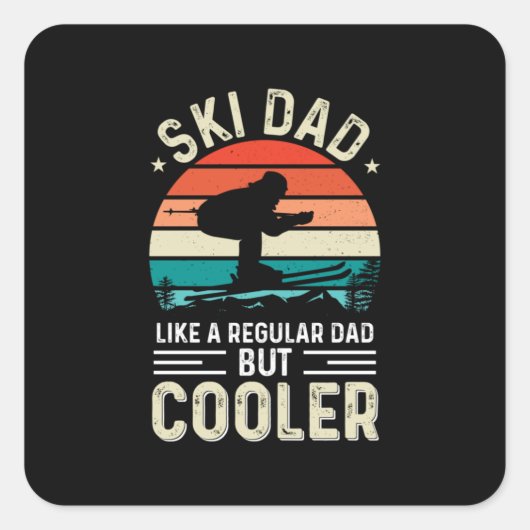 Ski Dad Vierkante Sticker (Voorkant)