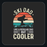 Ski Dad Vierkante Sticker<br><div class="desc">Ski Dad</div>