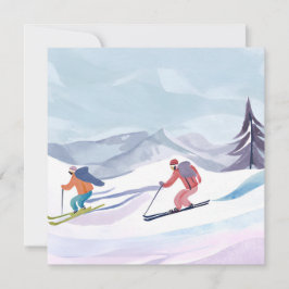Ski Dag | Watercolor Winter Bergkaart