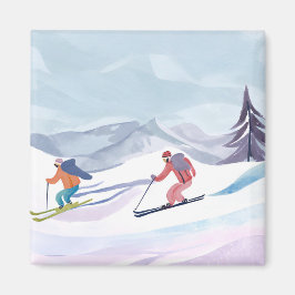 Ski Dag | Waterverf Winterberg Magneet