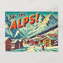 Ski de Alpen Briefkaart