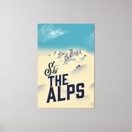 Ski De Alpen Canvas Afdruk (Voorkant)
