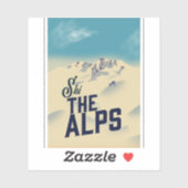 Ski De Alpen Sticker (Vel)