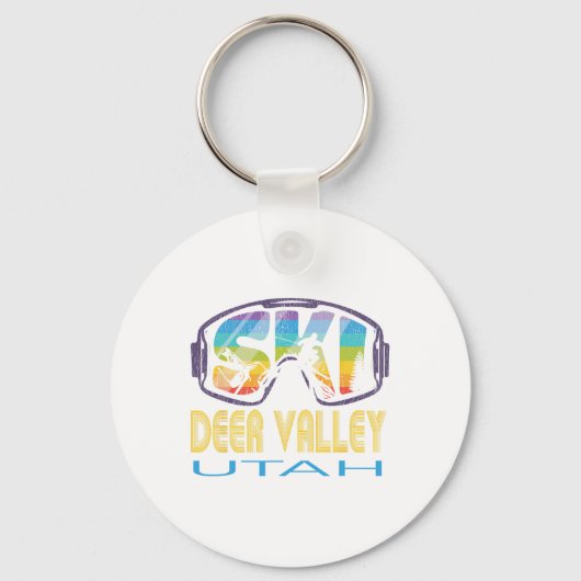 Ski Deer Valley Utah Skiing Vacation Sleutelhanger (Voorkant)