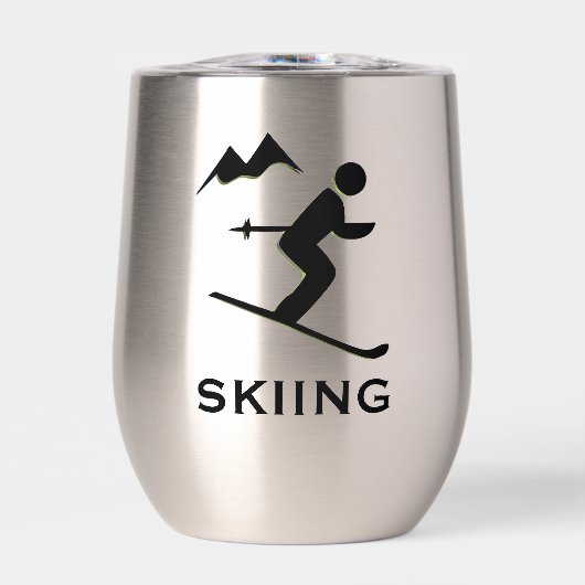 Ski Design Thermische Wijnbeker (Voorkant)