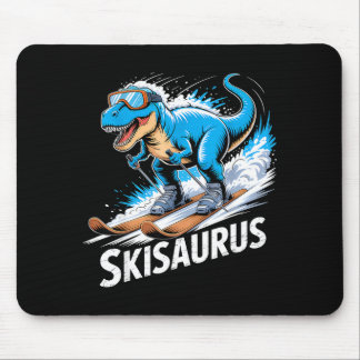 Ski Dinosaur Winter Sport Skier Dino Funny Skiing  Muismat